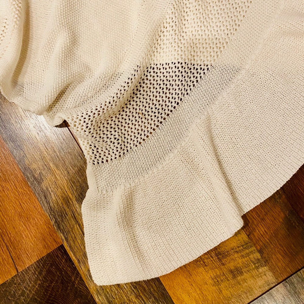 ANTHROPOLOGIE Padma Knit Poncho Ivory M/L - Picture 5 of 7